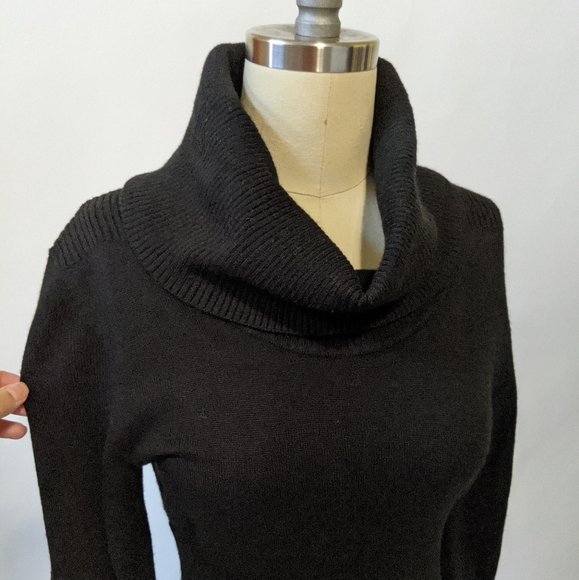 Jessica Howard Knit Turtleneck Sweater Dress Black - Picture 2 of 6